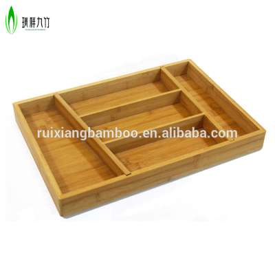 Latest eco-friendly natural bamboo cutlery tray for kitchen